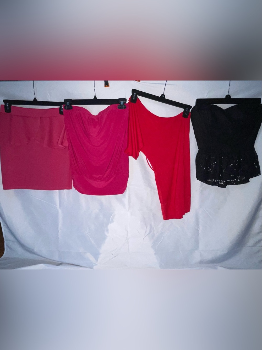 Body Central Pink, Hot Pink, Red & Black Women's Tank Top Set